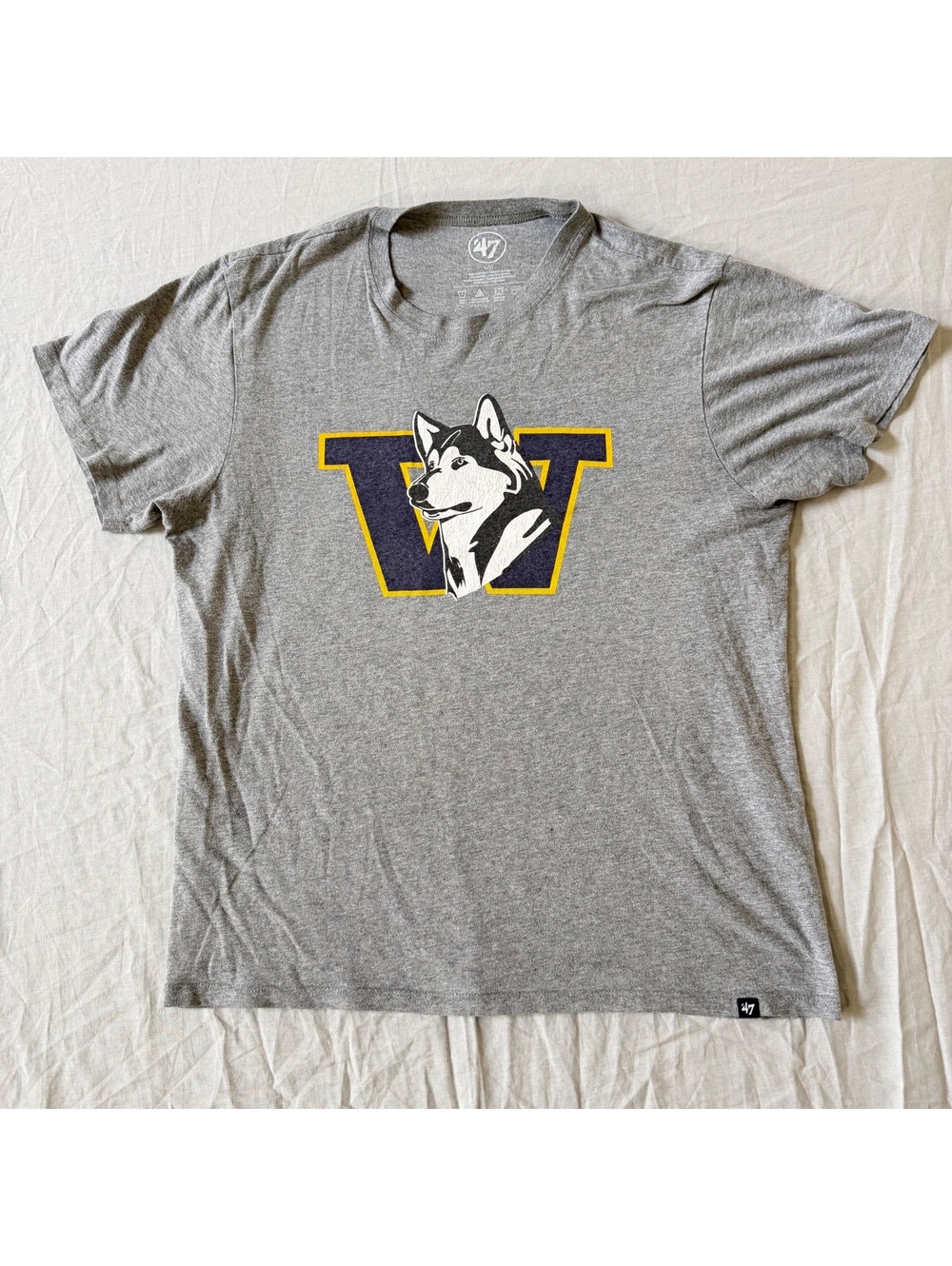 '47 Washington Huskies Gray T-Shirt Large Cotton Polyester Blend